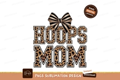 Hoops Mom Leopard Bow stripes Product Image 1