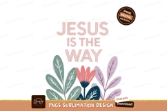 Jesus is the way floral pink green Product Image 1