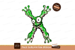 Green alien creature with big eyes and tentacles image Product Image 1