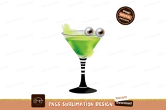 Green cocktail with googly eyes and striped stem glass Product Image 1