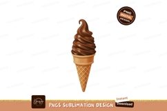 Chocolate soft serve ice cream cone image Product Image 1