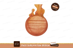 Orange planet with swirling atmosphere stripes Product Image 1