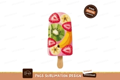 Pink fruit popsicle with banana kiwi strawberry image Product Image 1