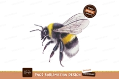 Fuzzy bumblebee with yellow black stripes insect flying Product Image 1