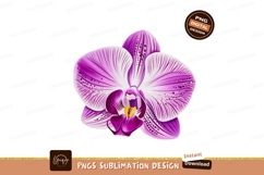 Purple orchid with yellow center SUBLIMATION white Product Image 1