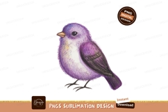 Fluffy purple bird white yellow Product Image 1