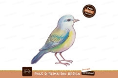 Blue yellow bird watercolor illustration green Product Image 1