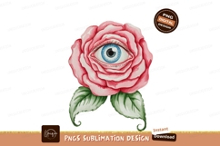 Pink rose with blue eye iris Product Image 1