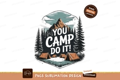 Mountain camping adventure with tents and trees mountains Product Image 1