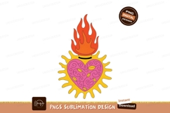 Flaming Sacred Heart With Swirls flame love Product Image 1