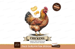 Brown chicken with potato chips poultry bird Product Image 1
