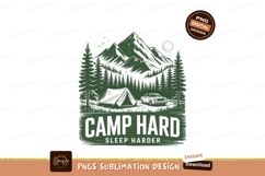 Mountain Camping Scene With Tent And Vehicle mountains Product Image 1