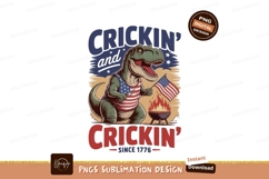 Tyrannosaurus grilling with American flag dinosaur Product Image 1