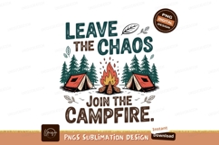 Camping adventure campfire tents forest trees Product Image 1