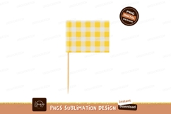 Yellow checkered flag on stick white wood Product Image 1