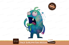 Cartoon monster with slime and bubbles blue Product Image 1