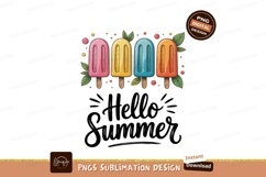 Colorful popsicles with leaves and dots pink yellow Product Image 1