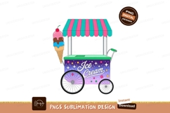 Colorful ice cream cart with cherry image Product Image 1
