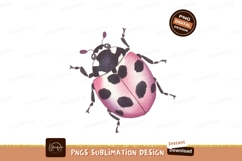 Pink ladybug watercolor illustration black spots Product Image 1