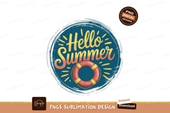 Hello Summer Lifebuoy Emblem nautical Product Image 1