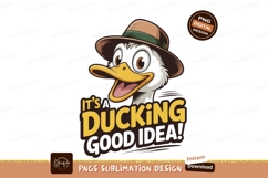 Cheerful duck wearing hat with phrase bird animal Product Image 1