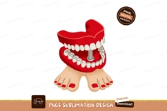 Red mouth with teeth and screw on feet image Product Image 1
