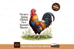 Colorful Rooster Standing Among Yellow Flowers chicken Product Image 1