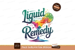 Colorful cocktail drink with text liquid remedy Product Image 1