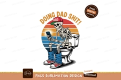 Skeleton on toilet using phone jeans sneakers Product Image 1