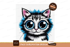 Fluffy Kitten Big Blue Eyes Pink Ears cute Product Image 1