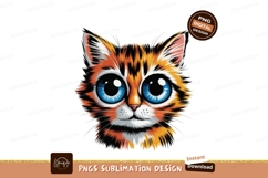 Fluffy orange tabby cat with big blue eyes kitten feline Product Image 1