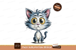 Fluffy gray kitten big yellow eyes white Product Image 1