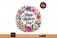 Floral wreath with butterflies and greeting mothers Product Image 1