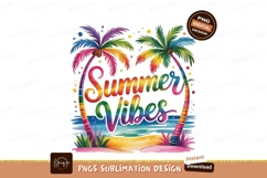 Colorful Palm Trees Beach Summer Vibes image Product Image 1