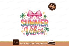 Summer Vibes Rainbow Bow Palm Trees pink Product Image 1