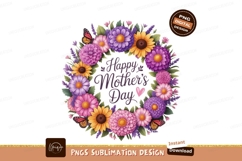 Floral wreath with butterflies and greeting flowers Product Image 1