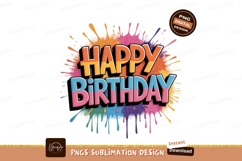 Happy Birthday Colorful Splatter celebration festive Product Image 1