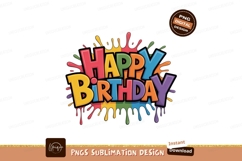 Colorful dripping birthday text celebration Product Image 1