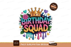 Birthday Squad Crown Hearts Rose image Product Image 1