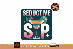 Cocktail drink with garnish and lettering beverage Product Image 1