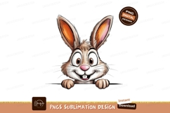 Curious bunny peeking over edge rabbit ears Product Image 1