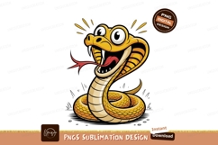 Cartoon yellow cobra with red tongue snake Product Image 1
