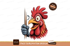 Crazy rooster holding stick chicken bird Product Image 1