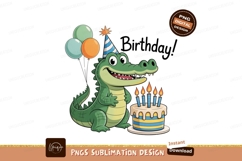 Happy alligator birthday celebration cake balloons Product Image 1