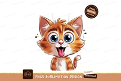 Orange cat with big blue eyes and pink tongue image Product Image 1