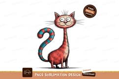 Whimsical striped tail cat animal cartoon Product Image 1