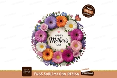 Colorful floral wreath greeting mother flowers Product Image 1