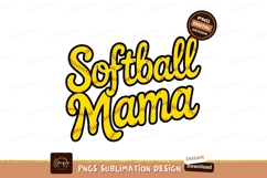 Softball Mama Yellow Themed Vector Sublimation Png Product Image 1