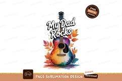 Colorful acoustic guitar with autumn leaves music rainbow Product Image 1