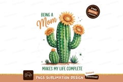 Cactus Mom Flowers Green Orange image Product Image 1